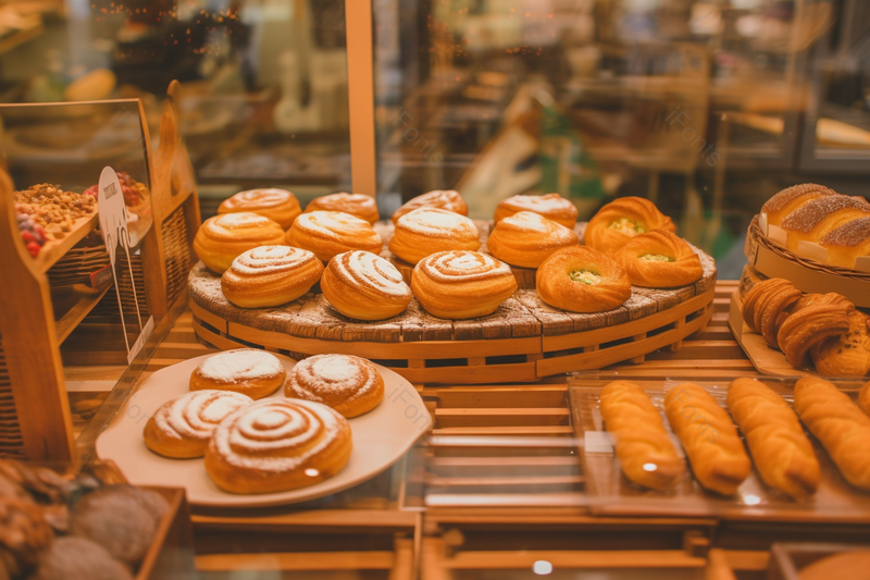 面包店里摆放的各种面点美食,高清,摄影图,摄影图片,图片大全,摄影图免费下载